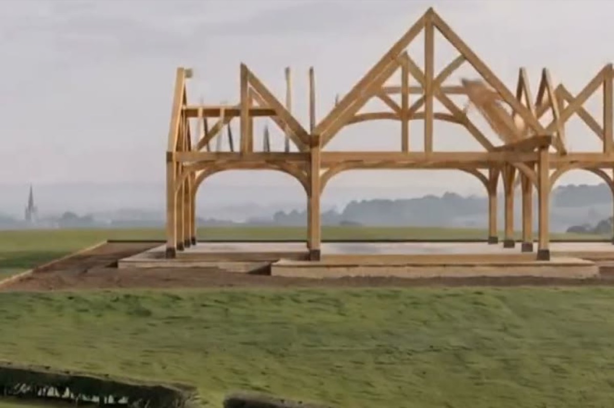 Structural frame going up on site
